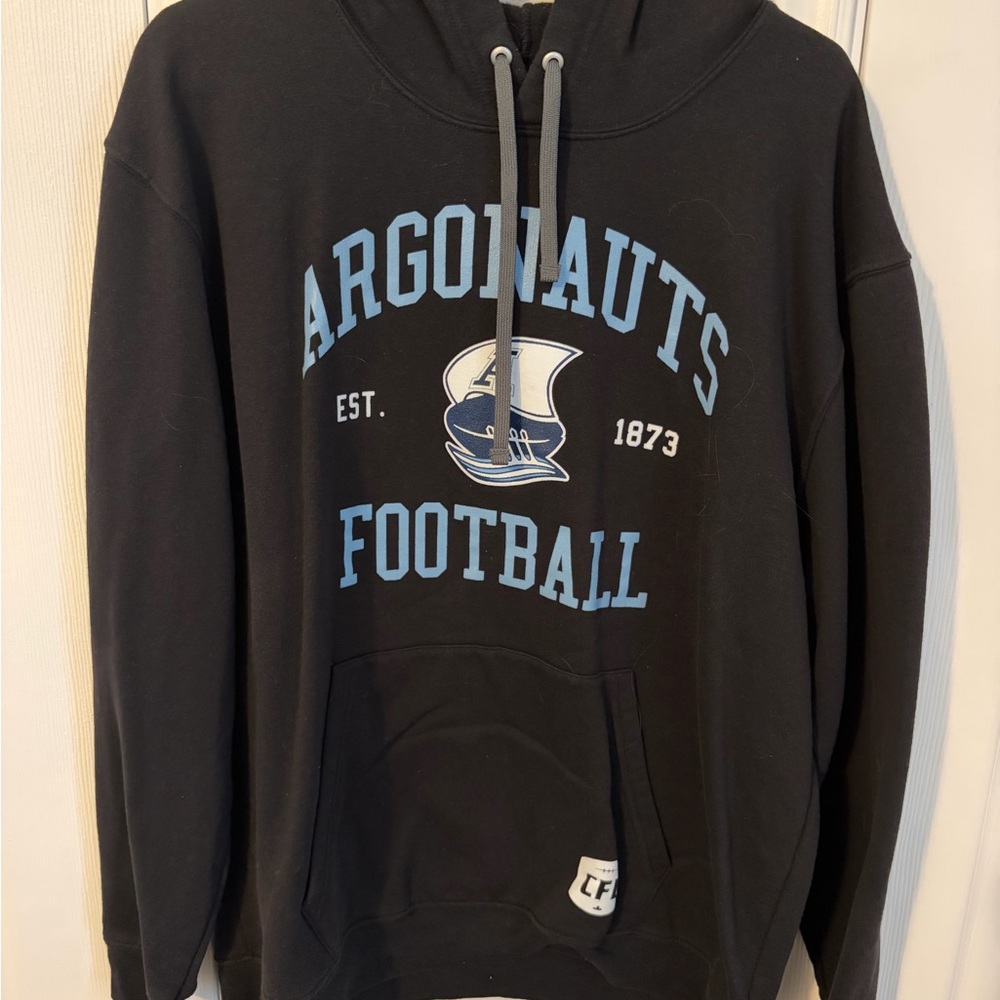 Toronto Argonauts Football Black Hoodie with Light Blue Logo Size XL